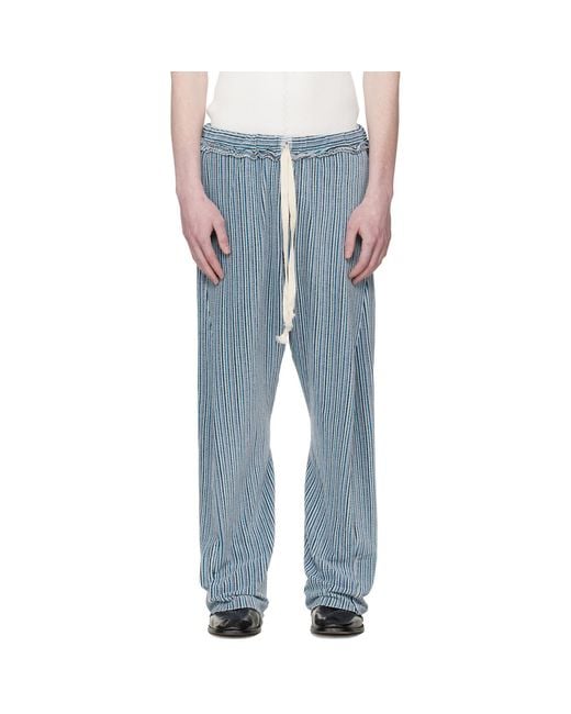 Edward Cuming Blue Twisted Track Pants for men