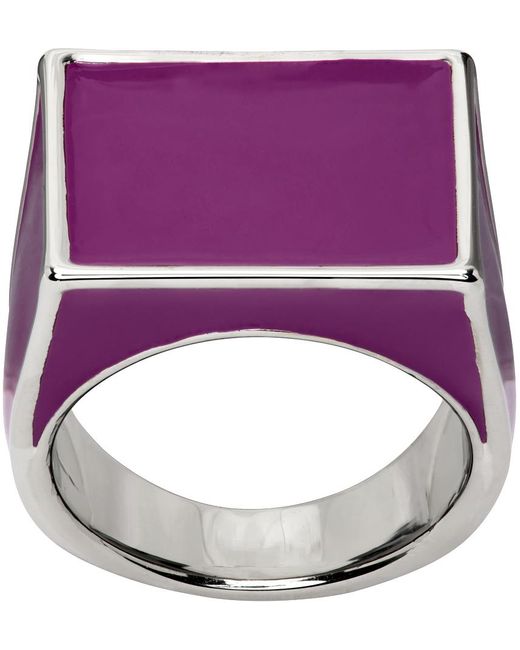 Dries Van Noten Purple Pink Signet Ring for men