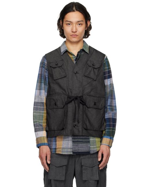 Engineered Garments Black C-1 Denim Vest for men