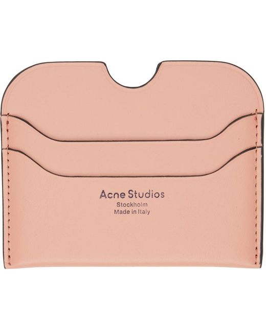 Acne Pink Logo Card Holder for men