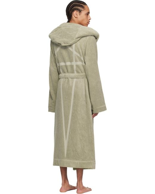 Rick Owens Green Off- Beach Bathrobe for men