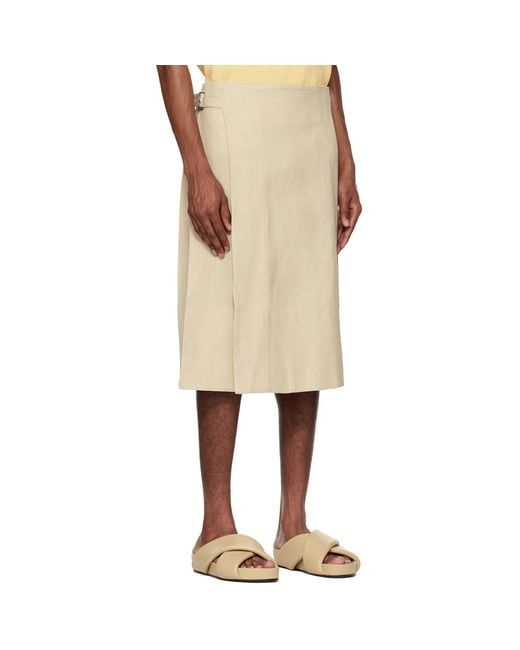 Jil Sander Natural Wrap Design Skirt for men