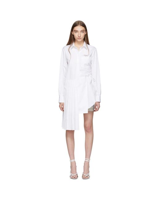 Off-White c/o Virgil Abloh White Wrap Shirt Dress