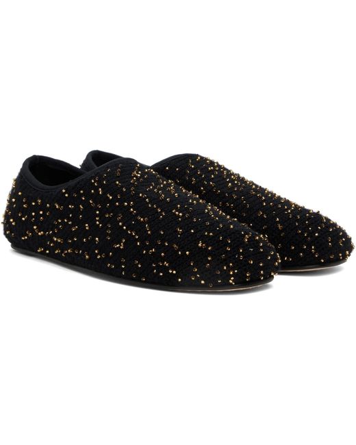 Gabriela Hearst Black Aris Knit Ballerina Flats