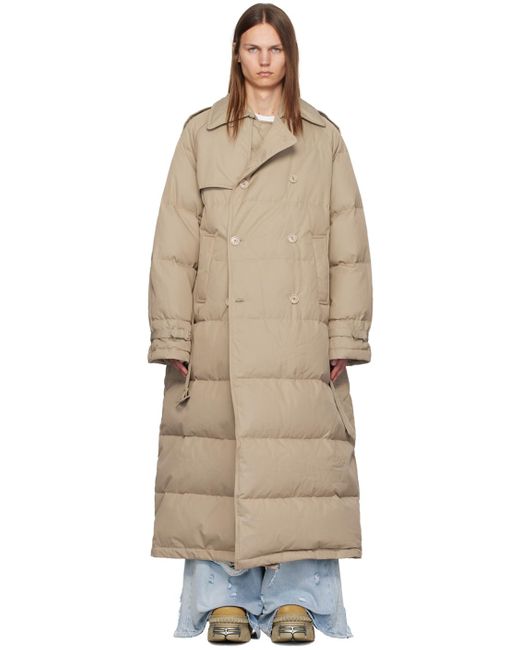 Vetements Quilted Down Trench Coat in Natural for Men Lyst UK