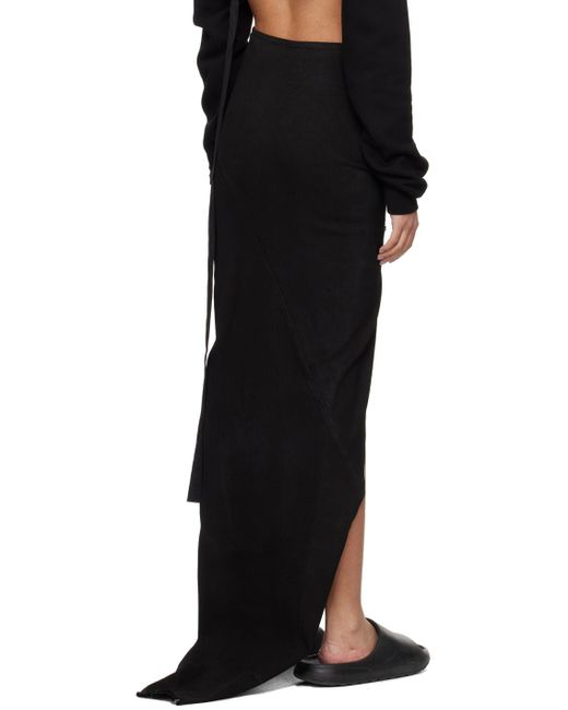 Jupe longue noire en denim - edfu Rick Owens en coloris Black
