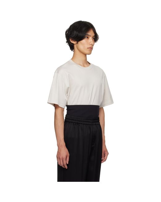 Mugler White Taupe & Boxy Corset T-Shirt for men