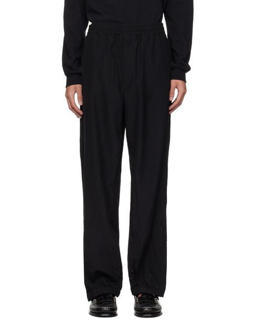 Pantalon de détente froissé noir Auralee pour homme en coloris Black