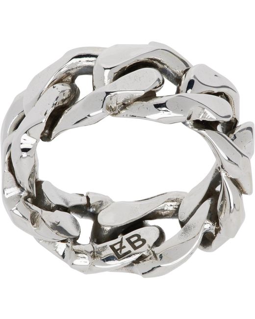 Emanuele Bicocchi Metallic Chain Ring for men