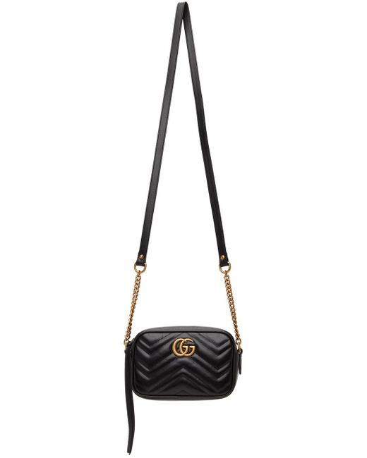 Gucci Black Mini Gg Marmont 2.0 Camera Bag