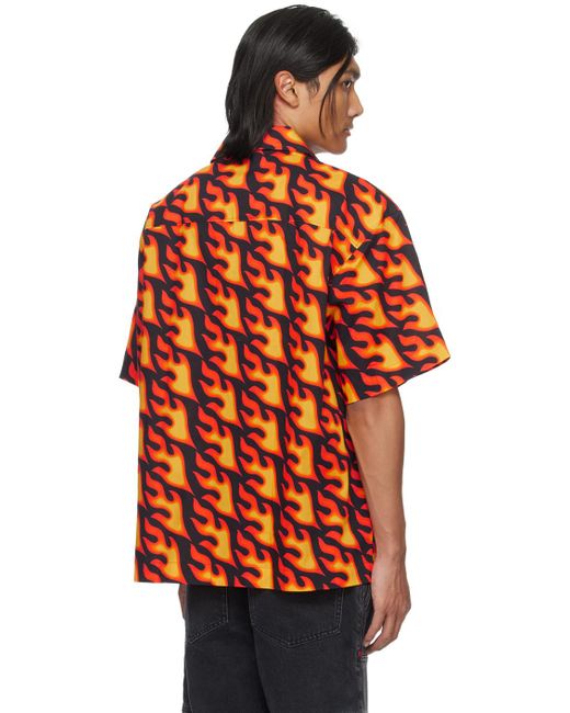 Chemise surdimensionnée noir et HUGO pour homme en coloris Orange