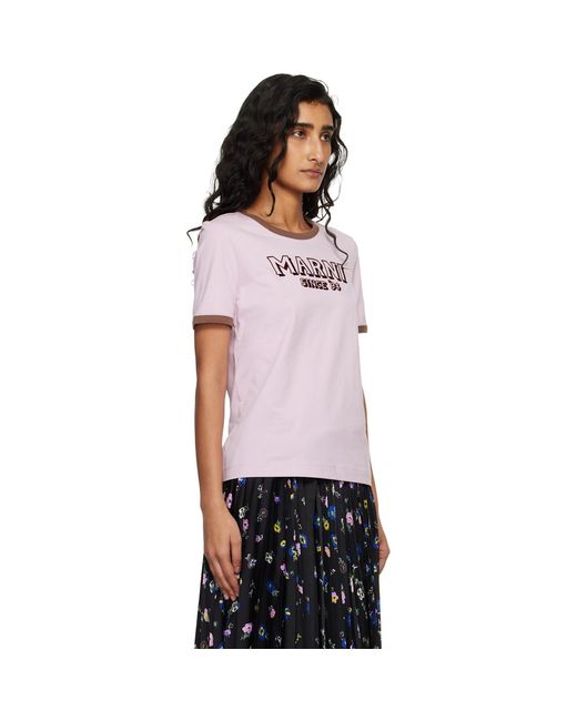 Marni Black Flock Print Jersey T-Shirt