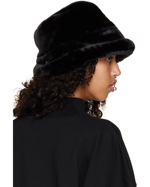 Dries Van Noten Black Faux-fur Bucket Hat