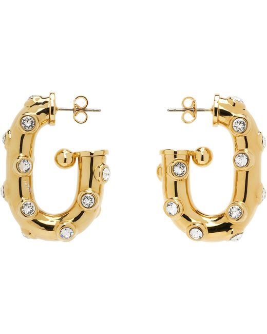 Rabanne Metallic Xl Link Strass Earrings