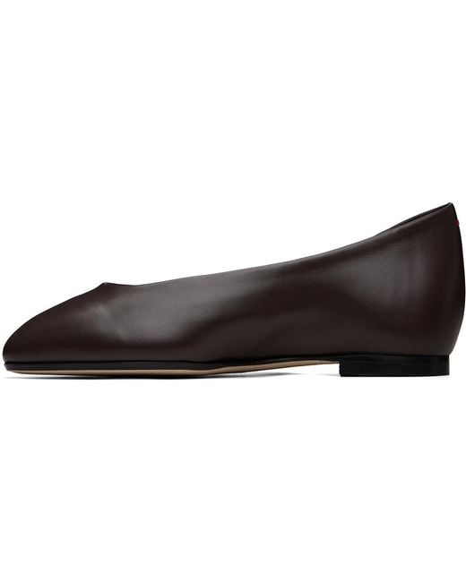 Aeyde Black Ellie Almond-Toe Ballerina Flats