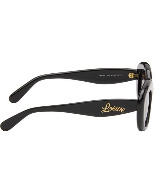 Loewe Black Curvy Logo Cat Eye Sunglasses