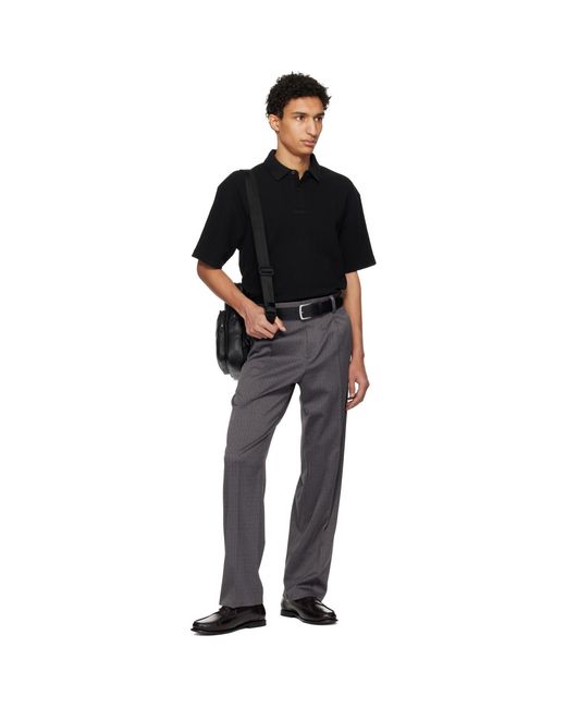 HUGO Black Waffle-Structured Polo for men