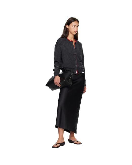 Loulou de Saison Black Eli Silk Twill Maxi Skirt