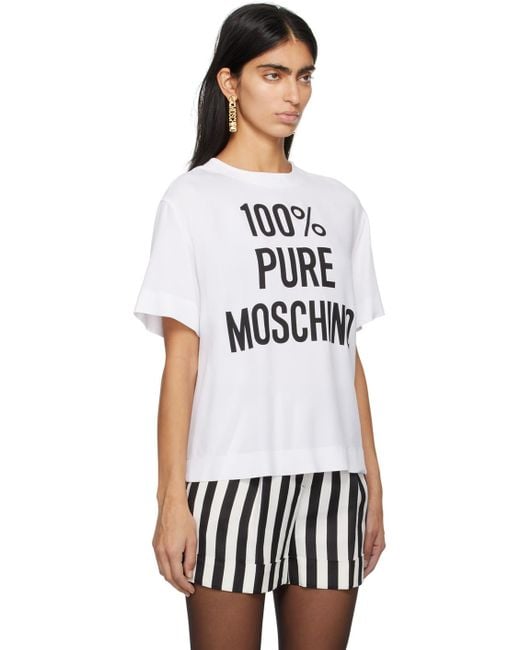 Moschino White '100% Pure ' T-shirt