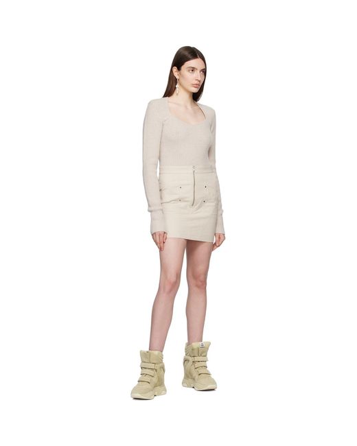 Isabel Marant White Zip-Up Cotton Mini Skirt