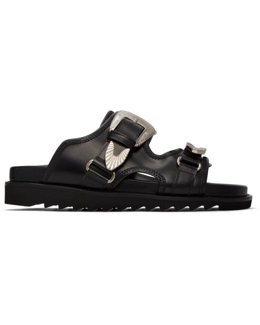 Toga Virilis Black Polido Sandals for men