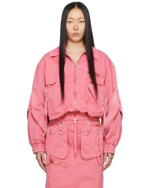 Blumarine Pink Padded Bomber Jacket
