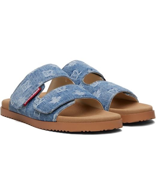 DSquared² Blue D2 Monogram Sandals for men