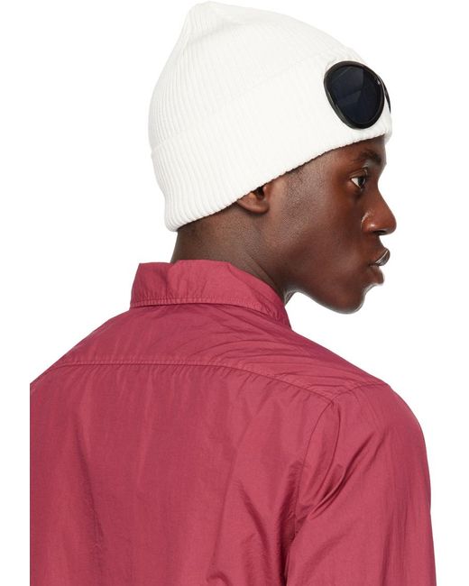 C P Company Pink Goggle Beanie for men