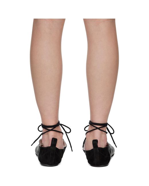 Alaïa Brown Fold Laced Ballerina Flats