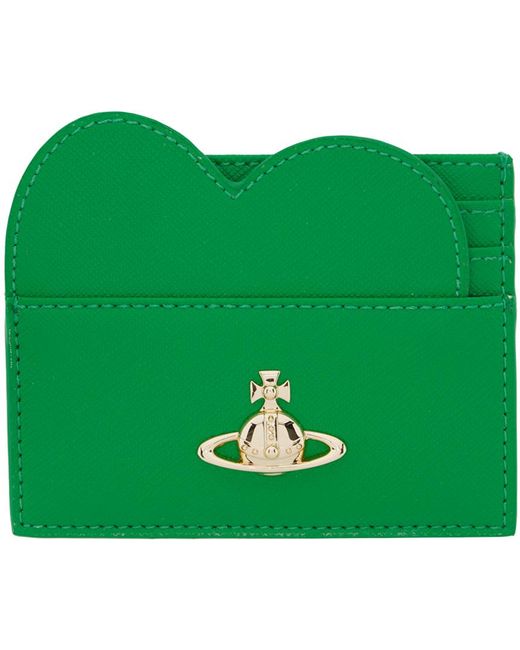 Porte-cartes vert à fente en forme de cœur Vivienne Westwood pour homme en coloris Green