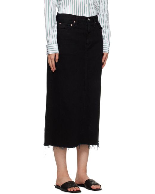 Agolde Black Della Denim Midi Skirt