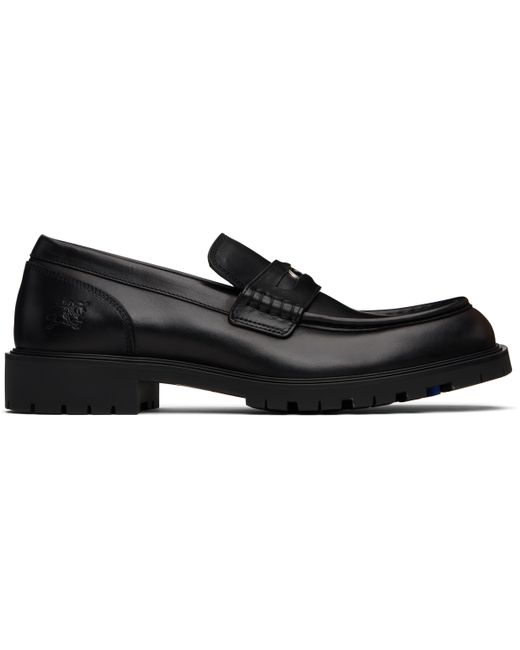 Burberry Black Leather Rogue Loafers for men