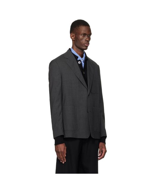 mfpen Black Patch Pocket Blazer for men
