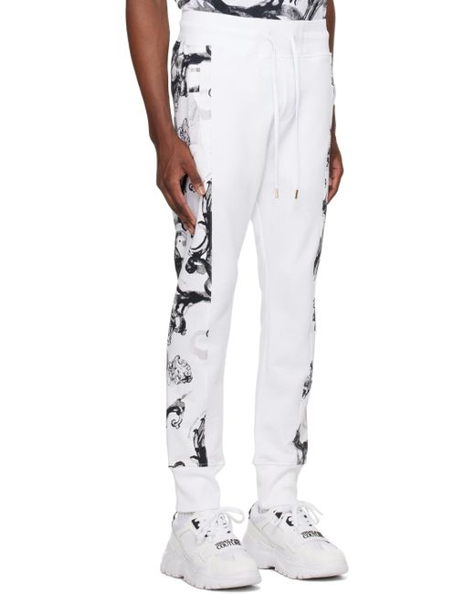 Versace White Watercolour Couture Sweatpants for men