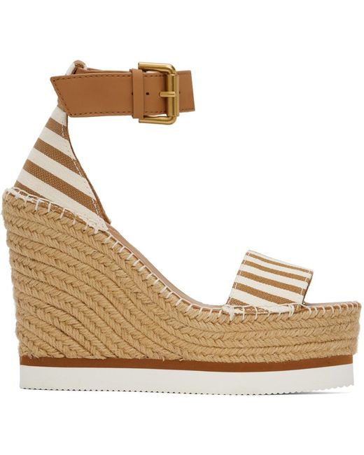 See By Chloé Natural Glyn Espadrille Heeled Sandals