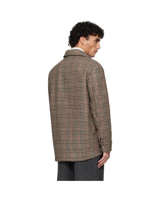 A.P.C. Brown Tweed Overshirt for men