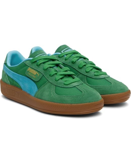 PUMA Green Palermo Vintage Update Sneakers for men