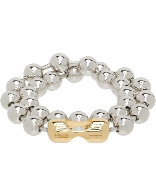 MM6 by Maison Margiela Metallic Ball Chain Convertible Bracelet-Necklace for men