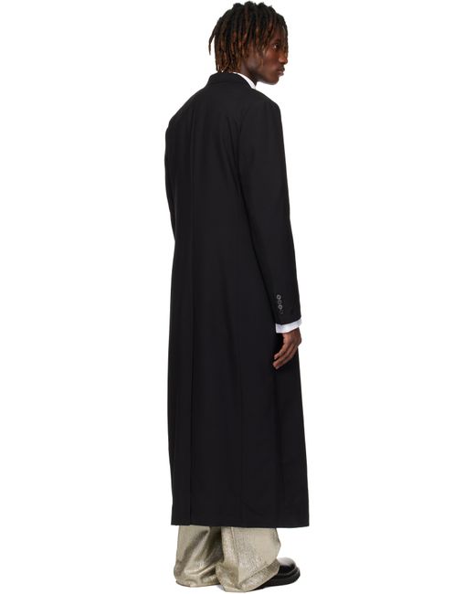 メンズ Dries Van Noten ブラック ウール＆モヘア コート Black