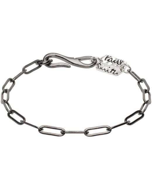 Paul Smith Black Gunmetal Logo Chain Bracelet for men