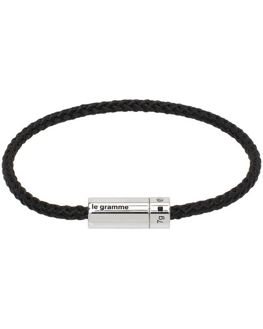 Le Gramme Black 'le 7g' Nato Cable Bracelet for men