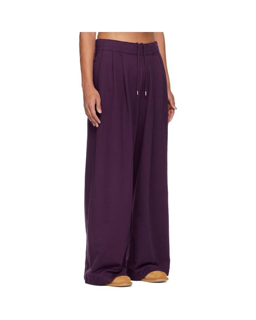 Dries Van Noten Purple Pleated Sweatpants for men