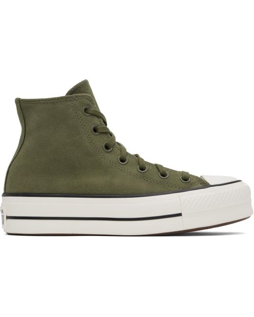 Converse Green Khaki Chuck Taylor All Star Lift Platform Sneakers
