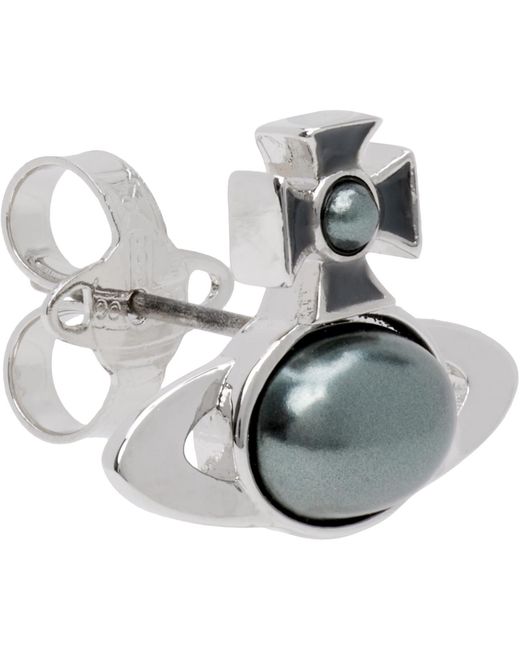 Vivienne Westwood Black Gaby Stud Single Earring for men