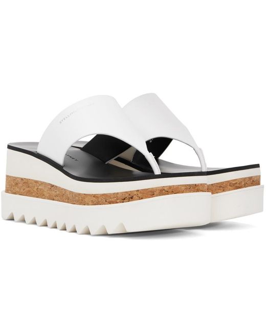 Stella McCartney Black White Sneak-elyse Platform Thong Sandals