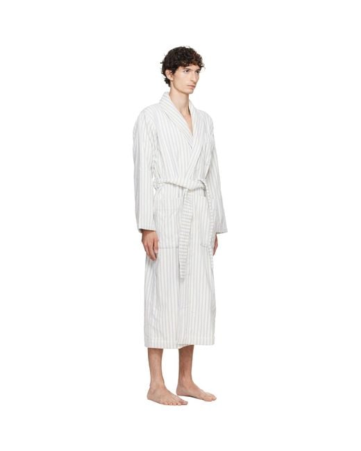 Tekla White Terry Classic Bathrobe for men