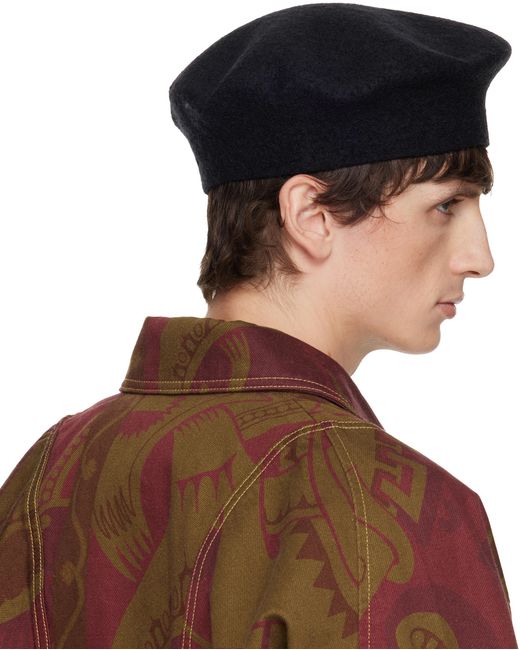 Vivienne Westwood Brown Embroidered Logo Beret for men