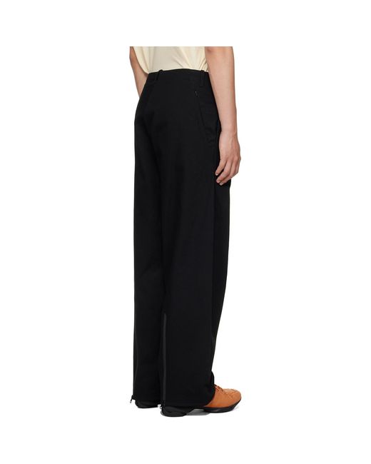 J EONGL I Black Heavy Cotton Cicada Trousers for men