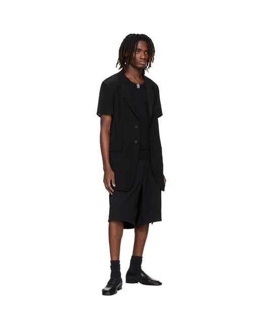 Yohji Yamamoto Black Short Sleeve Blazer for men