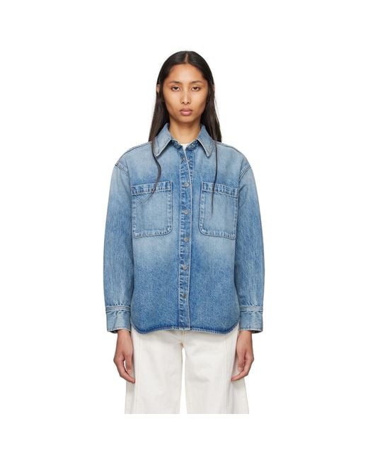 SLVRLAKE Denim Blue Overland Denim Shirt